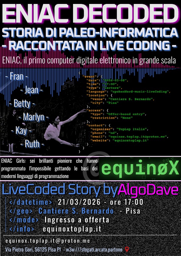 ENIAC DECODED @TopLap Italia - 10th anniversary